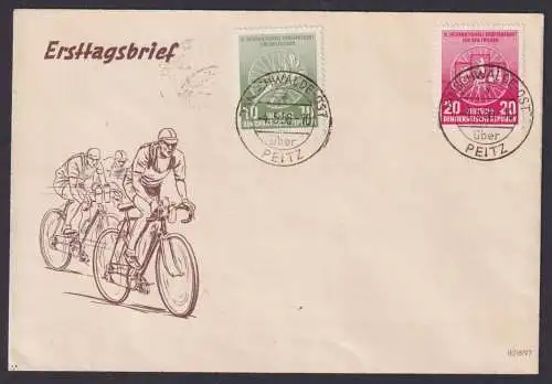 Jänschwalde über Peitz Brandenburg DDR Erstagsbrief Landpoststempel ungelaufen