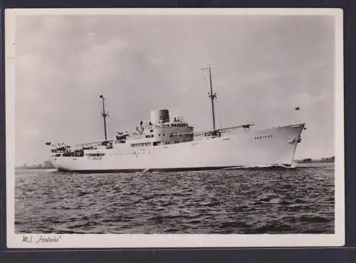 Ansichtskarte Schiff Schifffahrt Seefahrt Marine Proteus Kühl Motorschiff Erbaut