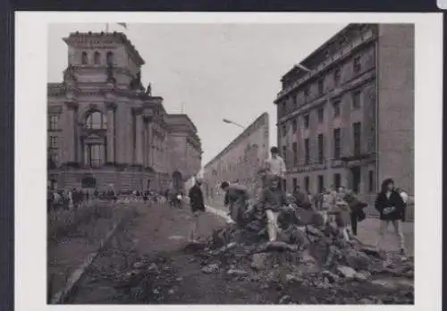 Ansichtskarte Berlin Abriß der Mauer zwischen Reichstag und Brandenburger Tor