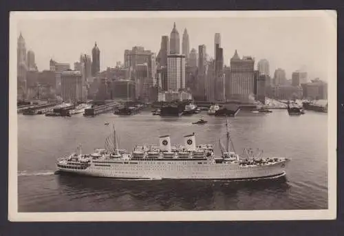 Ansichtskarte Schiff MS Gripsholm Swedih American Line Gothenburg-New York