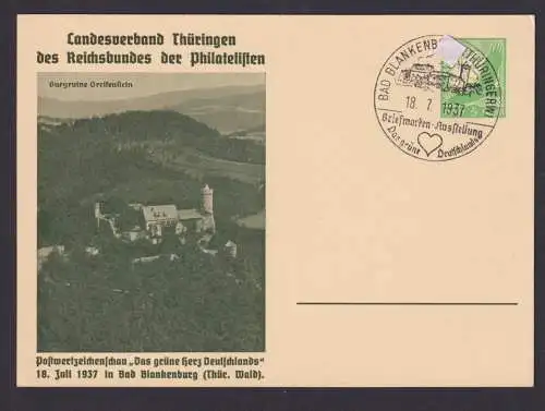 Deutsches Reich Privatganzsache Philatelie Blankenburg Thüringen Das grüne Herz
