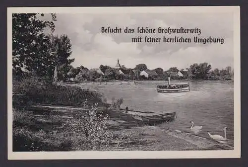 Ansichtskarte Großwusterwitz Brandenburg Ausflugsboot Verlag Habedank