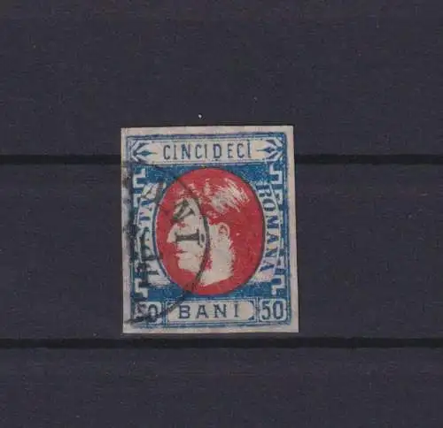 Rumänien Fürst Karl I. 25 a 50 Bani gestempelt Kat.-Wert 60,00 Ausgabe 1869