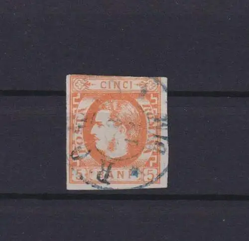 Rumänien Fürst Karl I. 21 5 Bani orange gestempelt Kat.-Wert 50,00 Ausgabe 1869