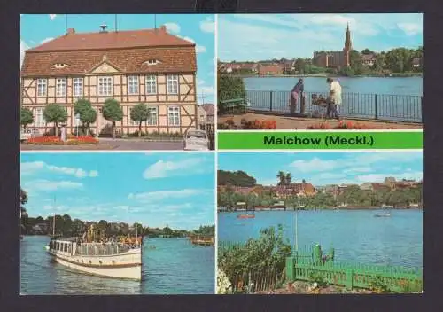 Ansichtskarte Malchow Mecklenburg Vorpommern Rathaus Malchower See Kloster
