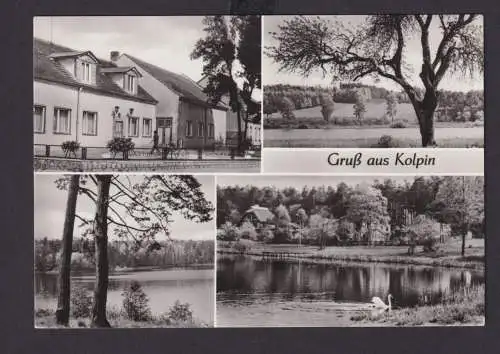 Ansichtskarte Kolpin Brandenburg Konsum Gaststätte Kleiner Großer Kolpiner See