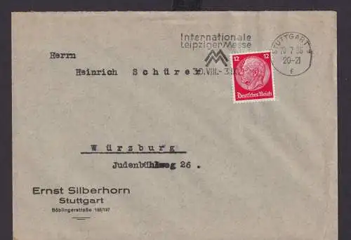 Deutsches Reich Drittes Reich Briefe SST Internationale Leipziger Messe ab