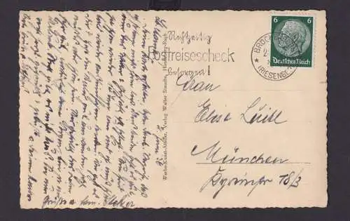 Deutsches Reich Drittes Reich Ansichtskarte Postsache SST Rechtzeitig Postreise