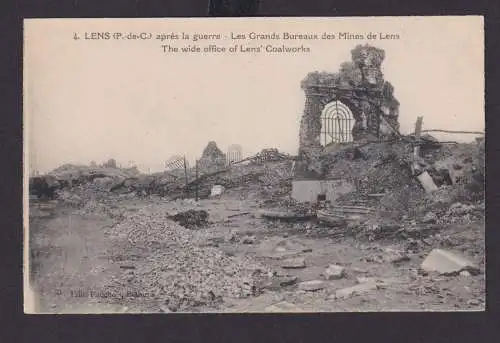 Ansichtskarte Lens Frankreich Zerstörung nach dem Krieg Ruine Kohlebergwerk