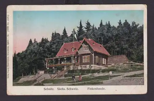 Ansichtskarte Litho Sebnitz Sachsen Sächsische Schweiz Finkenbaude Schutzhütte