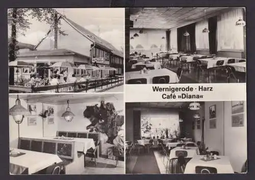 Ansichtskarte Wernigerode Harz Sachsen Anhalt Cafe Diana Außen Innenansichten n.