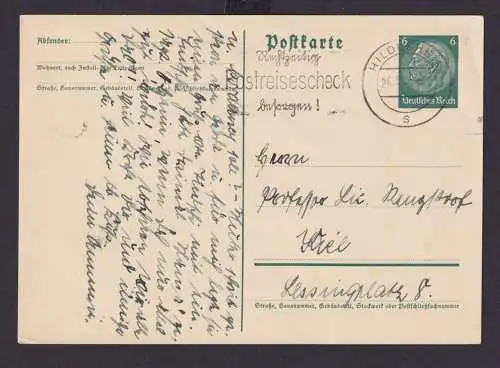 Deutsches Reich Drittes Reich Ganzsache Postsache SST Rechtzeitig Postreise