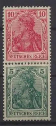 Deutsches Reich Zusammendruck Germania S 5 aa ungebraucht Kat.20,00 für