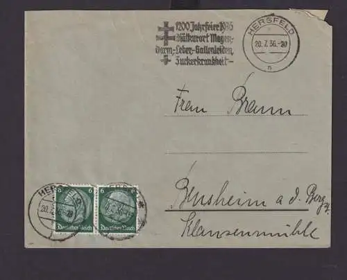 Deutsches Reich Drittes Reich Briefe SST 1200 Jahrfeier 1936 Diätkurort Hersfeld
