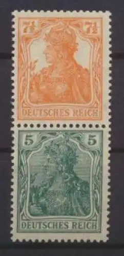 Deutsches Reich Zusammendruck Germania S 3 ab ungebraucht Kat.40,00 für