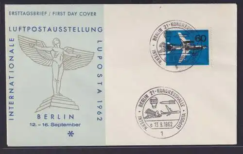 Berlin Flugpost Brief 50 Jahre Luftbeförderung Sonderstempel Kongreßhalle mit