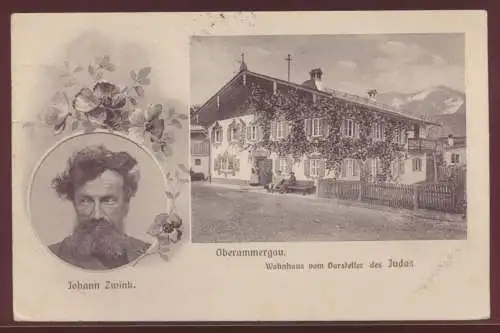 Deutsches Reich Ansichtskarte Oberammergau Johann Zwink Judas Darsteller mit