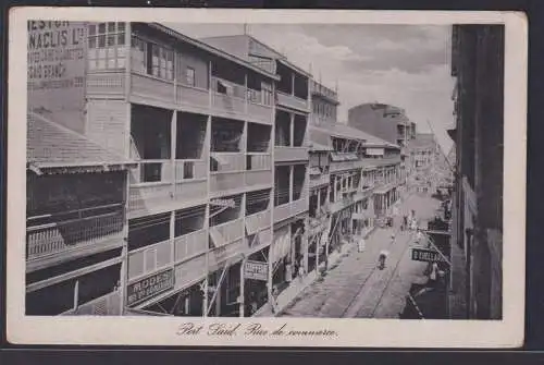 Ansichtskarte Port Said Ägypten Rue de Commerce Strassenansicht Geschäfte