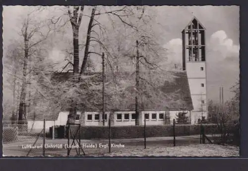 Ansichtskarte Unterlüß Lüneburger Heide Evgl. Kirche Niedersachsen Verlag Rud.