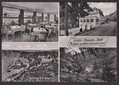 Ansichtskarte St. Goar Hotel Pension Jost Rhein Fluss Gründelbachtal Landschaft