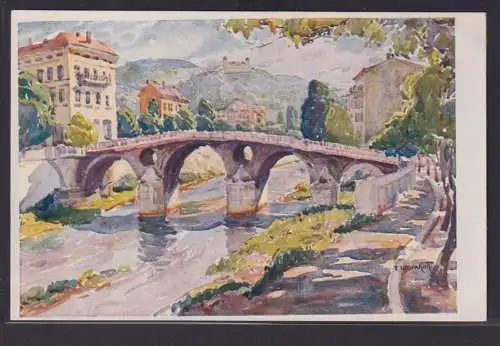 Ansichtskarte Künstlerkarte Sign. Sarajevo Bosnien Herzegovina Jugoslawien