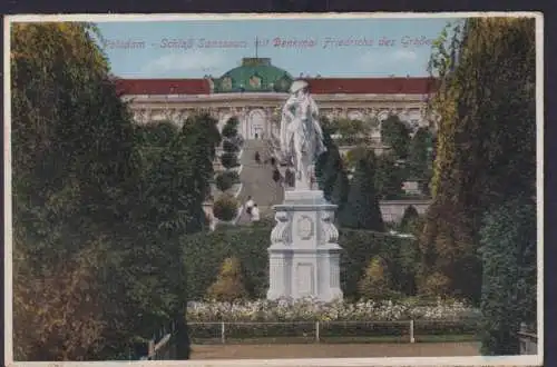 Ansichtskarte Potsdam Schloß Sanssouci Denkmal Friedrich d. Große Park