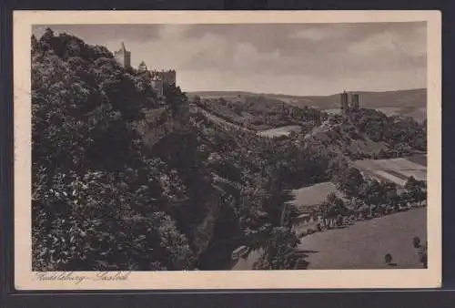 Ansichtskarte Rudelsburg Saaleck Landschaft Wald Sachsen Anhalt ab Saaleck nach