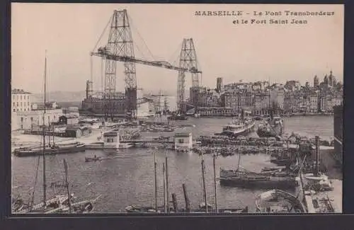 Ansichtskarte Marseille Hafen Schwebefähre Schiffe