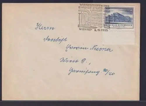 Österreich Brief Ef 1021 Wien SST Wiedereröffnung der Staatspoer 5.11.1955