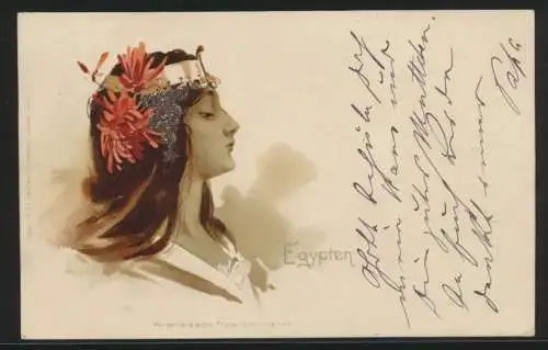 Ansichtskarte Künstler Jugendstil Art Nouveau Frauen Egypten Morgenländische