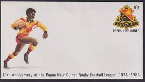 Papua Neuguinea New Guinea Ganzsache Sport Rugby Fußball postal stationery Foot