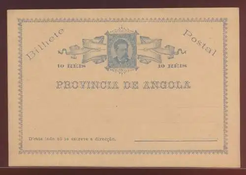 Angola Ganzsache 10 Reis postal stationery King Ludwig I