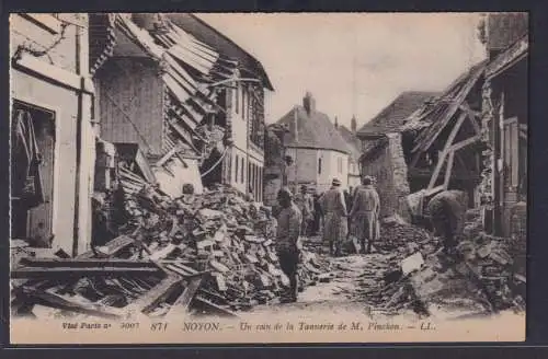 Ansichtskarte Noyon Kriegsschauplatz I.Weltkrieg Frankreich Zerstörte Häuser