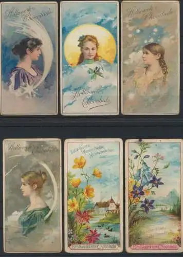 Stollwerck 6 Sammelbilder zur Jugendstil Epoche Art Nouveau Frauen u.a.