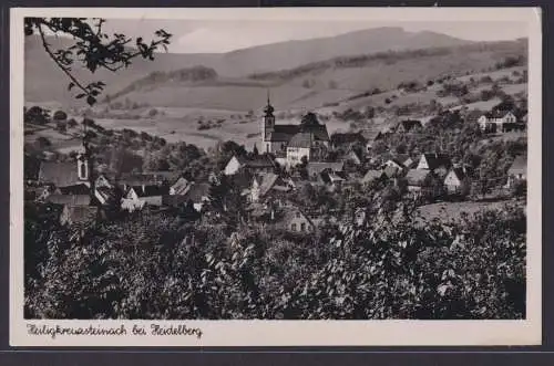 Ansichtskarte Heiligkreuzsteinach Heidelberg Ortsansicht Kirche Landschaft Baden