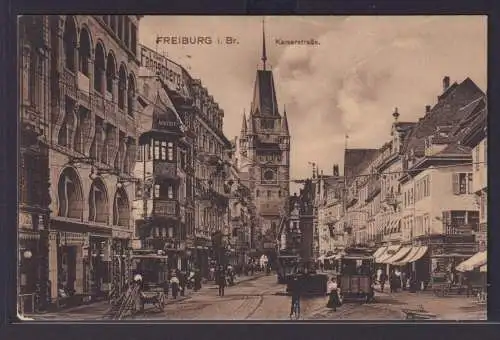 Ansichtskarte Freiburg Breisgau n. Meiningen Thüringen Kaiserstrasse Hitz Schirm