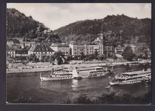 Ansichtskarte Bad Schandau Elbe Fluss Schiffe MS Wilhelm Pieck Flußpromenade