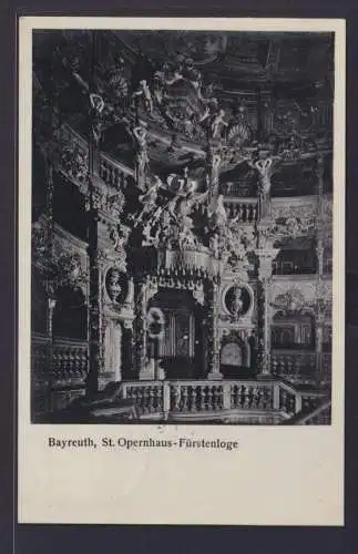 Ansichtskarte Bayreuth St. Opernhaus Fürstnloge Theater Schauspiler Oper