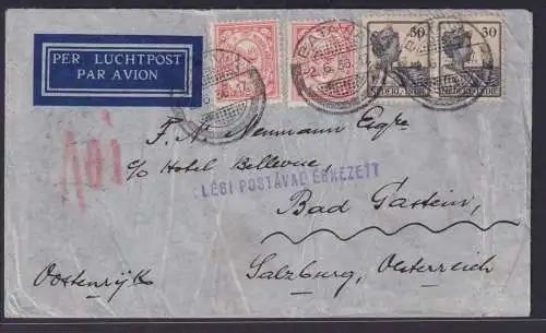 Niederlande Niederländisch Indien Flugpost Brief ab Batavia nach Salzburg via
