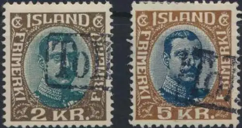 Island 97-98 König Christian X. mit Stempel Tollur