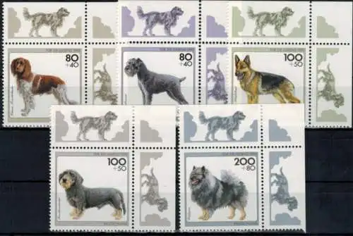 Bund 1797-1801 Jugend Hunde Bogenecke Eckrand oben rechts tadellos postfrisch