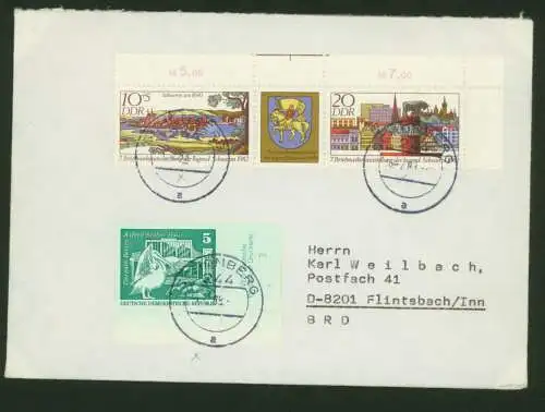DDR Brief Zusammendruck Pelikan Druckvermerk Bogenecke Eckrand portogerecht