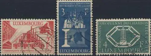 Luxemburg 552-554 Vier Jahre Montanunion gestempelt 1956