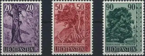 Liechtenstein 377-379 Bäume Sträucher Ausgabe 1959 tadellos postfrisch