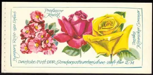 DDR Markenheftchen 6 I 1 Rosenausstellung 1972 tadellos postfrisch