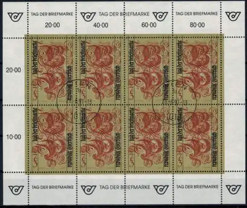 Österreich Kleinbogen 2032 Philatelie Tag der Briefmarke gestempelt 1991