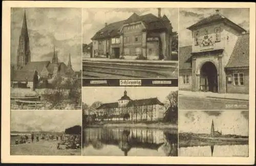 Eisenbahn Bahnhof Ansichtskarte Schleswig Schleswig-Holstein Haitabu Museum