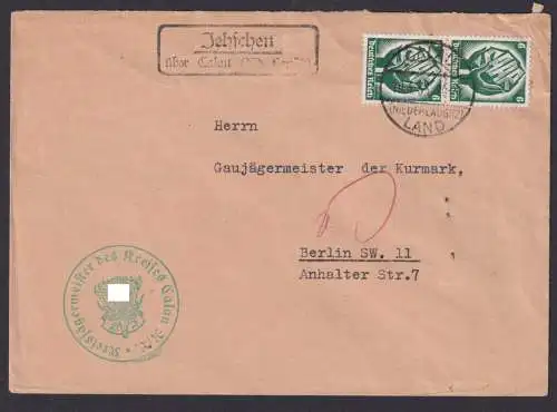 Jehschen über Calau Nieder Lausitz Brandenburg Deutsches Reich Brief
