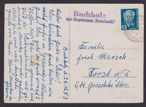 Buchholz über Neupetershain Niederlausitz Brandenburg DDR Ansichtskarte