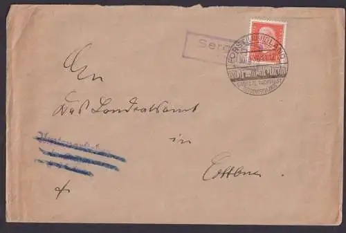 Sergen über Forst Lausitz Land Brandenburg Deutsches Reich Brief Landpoststempel